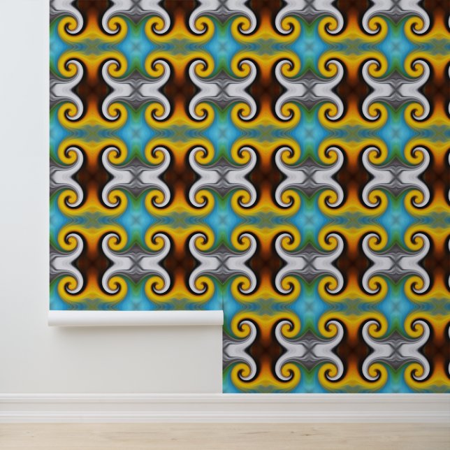 Colorful, retro feather ornament  wallpaper  (Application)