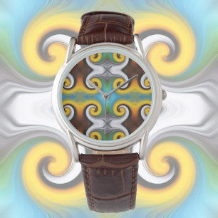 Colorful, retro feather ornament    watch