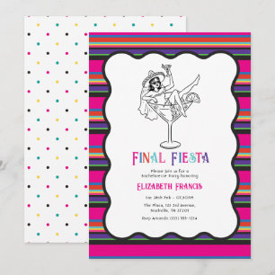 Colorful Retro Final Fiesta Mexican Bachelorette Invitation