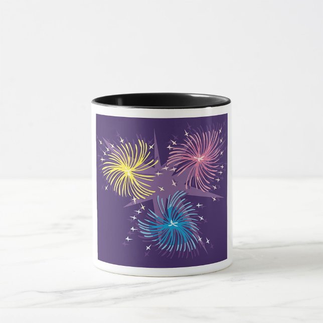 Colorful Retro Fireworks Burst Mug (Creator Uploaded)