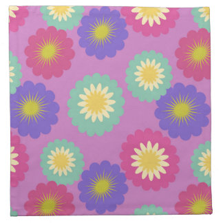 Colorful Retro Floral Cocktail Napkin Set