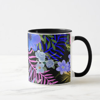 Colorful Retro Floral Fern Botanical Foliage Mug