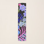 Colorful Retro Floral Fern Botanical Foliage  Scarf