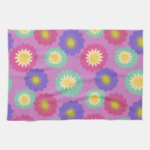 Colorful Retro Floral Kitchen Towel