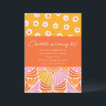 Colorful Retro Floral Orange 40th Birthday Party  Invitation<br><div class="desc">This bright and bold birthday party invitation features a retro floral design in yellow,  orange,  and pink.</div>