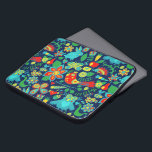 Colorful Retro Floral Owls Pattern Laptop Sleeve<br><div class="desc">Cute colorful retro flowers and animals(birds, owls, porky pine, butterflies) red blue green tones.</div>