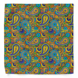 Colorful Retro Floral paisley Pattern Bandana