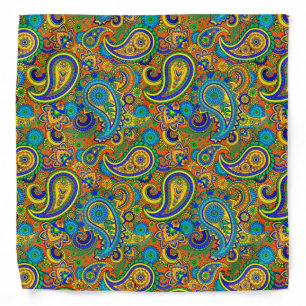 Colorful Retro Floral paisley Pattern Bandana
