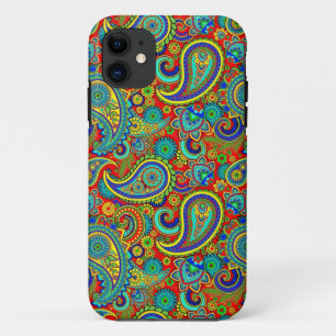 Colorful Retro Floral paisley Pattern iPhone 11 Case