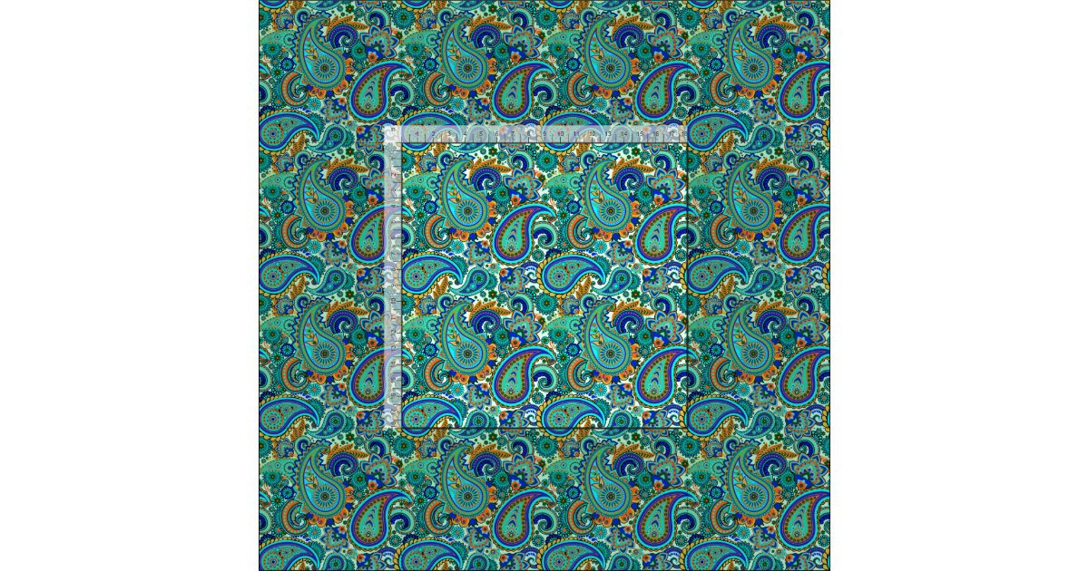 Colorful Retro Floral Paisley Pattern Fabric | Zazzle