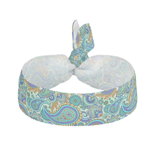 Colorful Retro Floral Paisley Pattern Hair Tie (Front)