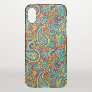 Colorful Retro Floral Paisley Pattern iPhone X Case