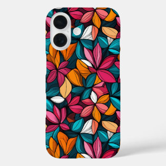 Colorful Retro Floral Pattern iPhone 16 Case