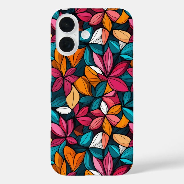 Colorful Retro Floral Pattern Case-Mate iPhone Case (Back)