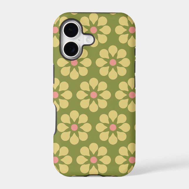 Colorful Retro Floral Pattern Iphone Case (Back)