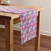 Colorful Retro Floral Pattern Purple Pink Green