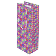 Colorful Retro Floral Pattern Purple Pink Green