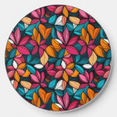 Colorful Retro Floral Pattern Wireless Charger (Front)