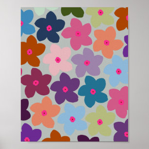 Colorful Retro Floral Poster