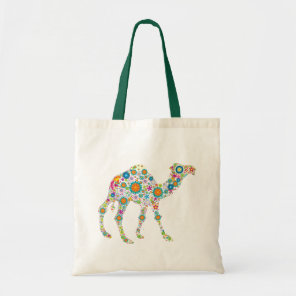 Colorful Retro Flower Camel Tote Bag