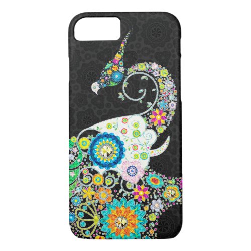 Colorful Retro Flower Elephant  A Bird iPhone 87 Case