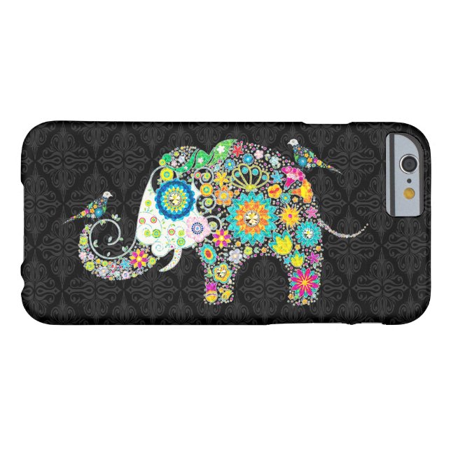Colorful Retro Flower Elephant & Birds Case-Mate iPhone Case (Back Horizontal)