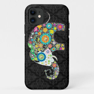 Colorful Retro Flower Elephant Design iPhone 11 Case