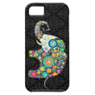 Colorful Retro Flower Elephant Design