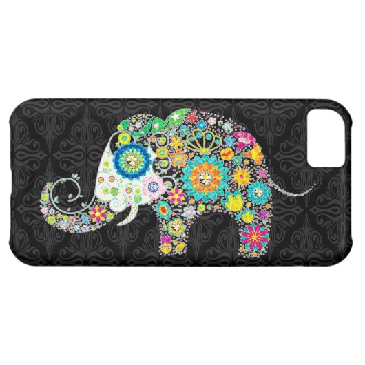 Colorful Retro Flower Elephant Design Case-Mate iPhone Case (Back Horizontal)