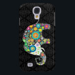 Colorful Retro Flower Elephant Design Samsung Galaxy S4 Case<br><div class="desc">Retro flowers in a shape of an elephant. Decorated with images of diamond studs. Design is available on other products and can be requested on any product offered by Zazzle.</div>