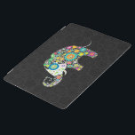 Colorful Retro Flower Elephant Design iPad Smart Cover<br><div class="desc">Retro flowers in a shape of an elephant. Decorated with images of diamond studs. Design is available on other products and can be requested on any product offered by Zazzle.</div>