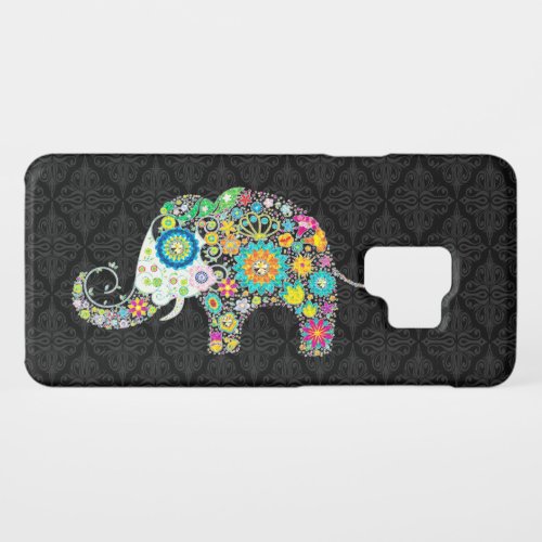 Colorful Retro Flower Elephant Illustration Case_Mate Samsung Galaxy S9 Case