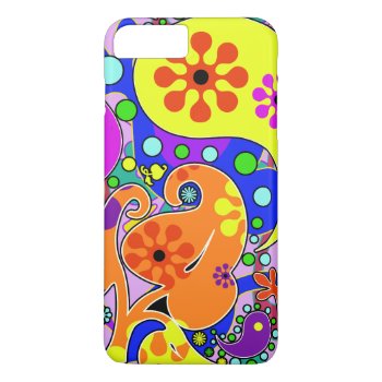 Colorful Retro Flower Paisley Psychedelic Iphone 8 Plus/7 Plus Case by macdesigns2 at Zazzle