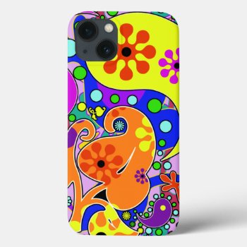 Colorful Retro Flower Paisley Psychedelic Iphone 13 Case by macdesigns2 at Zazzle