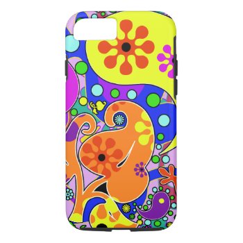 Colorful Retro Flower Paisley Psychedelic Iphone 8/7 Case by macdesigns2 at Zazzle