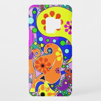 Colorful Retro Flower Paisley Psychedelic Case-mate Samsung Galaxy S9 Case by macdesigns2 at Zazzle