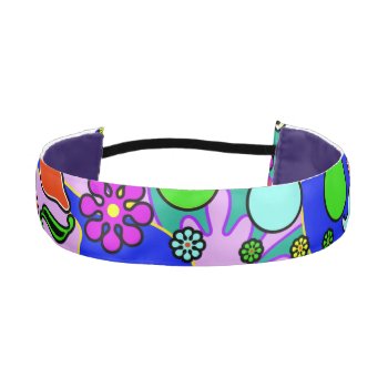 Colorful Retro Flower Paisley Psychedelic Headband by macdesigns2 at Zazzle