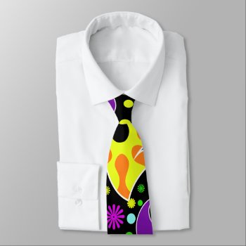 Colorful Retro Flower Paisley Psychedelic Necktie by macdesigns2 at Zazzle