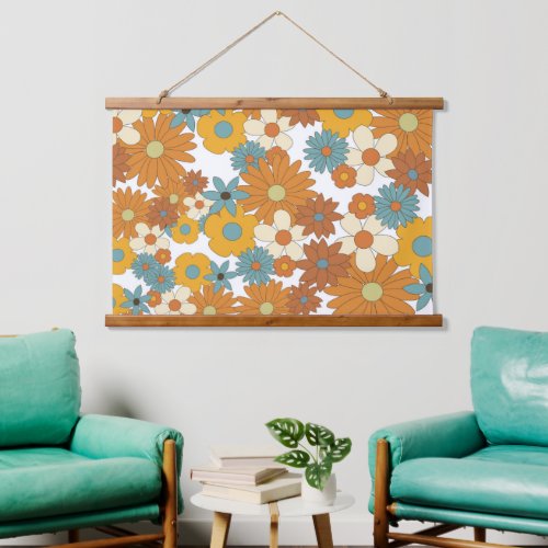 Colorful Retro Flower Pattern Hanging Tapestry