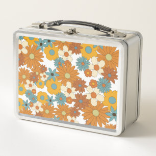 Colorful Retro Flower Pattern  Metal Lunch Box