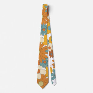 Colorful Retro Flower Pattern  Neck Tie