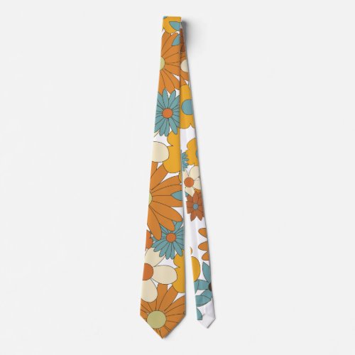 Colorful Retro Flower Pattern  Neck Tie