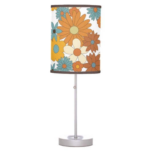 Colorful Retro Flower Pattern  Table Lamp (Front)