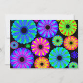Colorful Retro Flower Patterns on Black Background (Front)