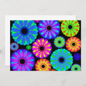 Colorful Retro Flower Patterns on Black Background (Front/Back)