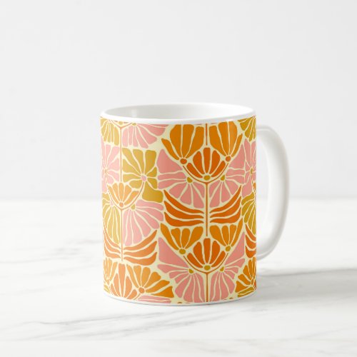 Colorful Retro Flowers Coffee Mug