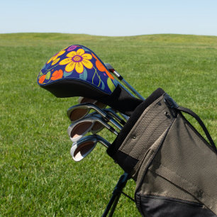 Colorful Retro Flowers-Dopamine Style Golf Head Cover