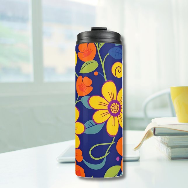 Colorful Retro Flowers-Dopamine Style Thermal Tumbler (Colorful Retro Flowers-Dopamine Style Thermal Tumbler)