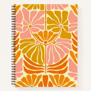 Colorful Retro Flowers Notebook