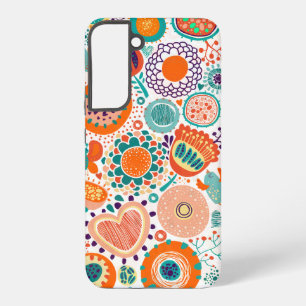 Colorful retro flowers pattern 3a  samsung galaxy s22+ case